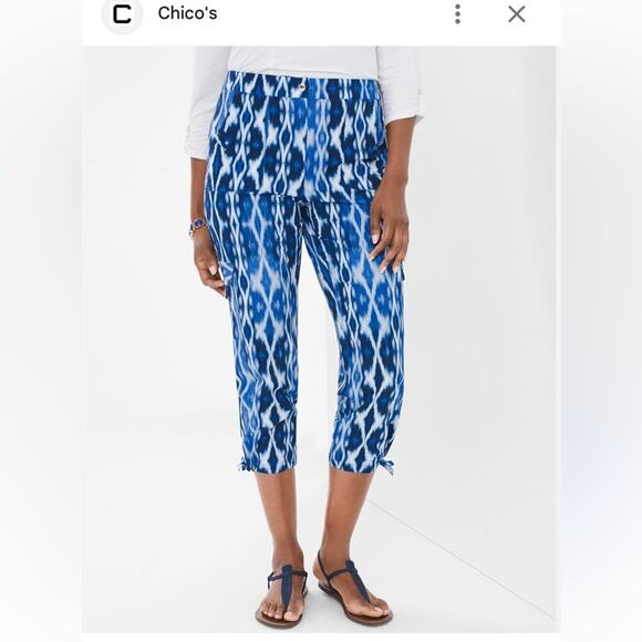 Chico's Pants - Zenergy By Chico’s Neema Ikat Carsyn Crops Sz 2 medium
